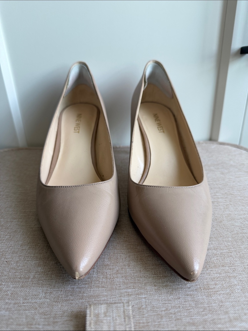 Nine West Beige Pointed Toe Flats